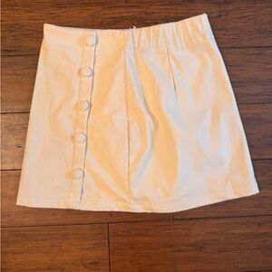 HALARA Cream Buttoned Mini Skirt
